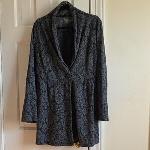 Soma Black and Gray Patterned Knit Blazer Cardigan XL